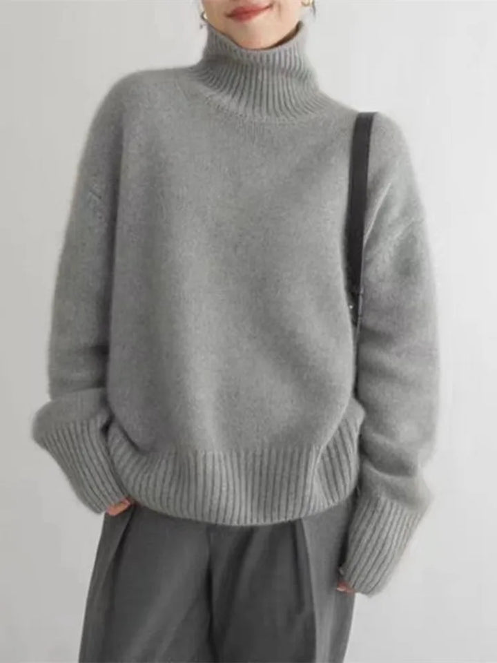 Alma – Pulover din Cashmere cu Guler Rulou