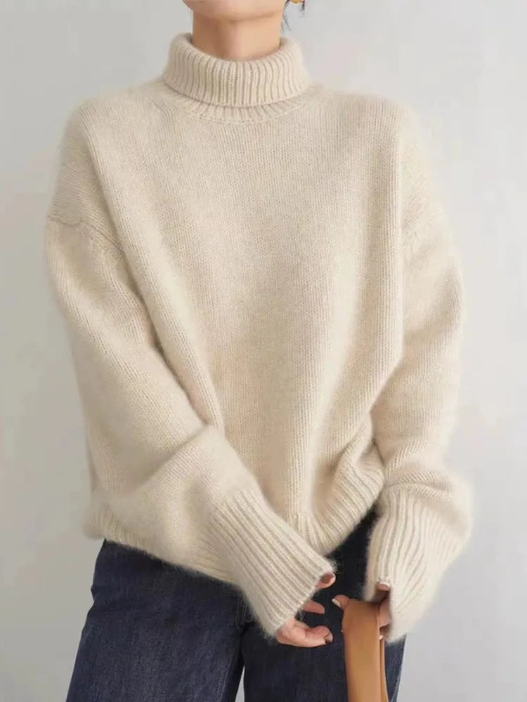 Alma – Pulover din Cashmere cu Guler Rulou