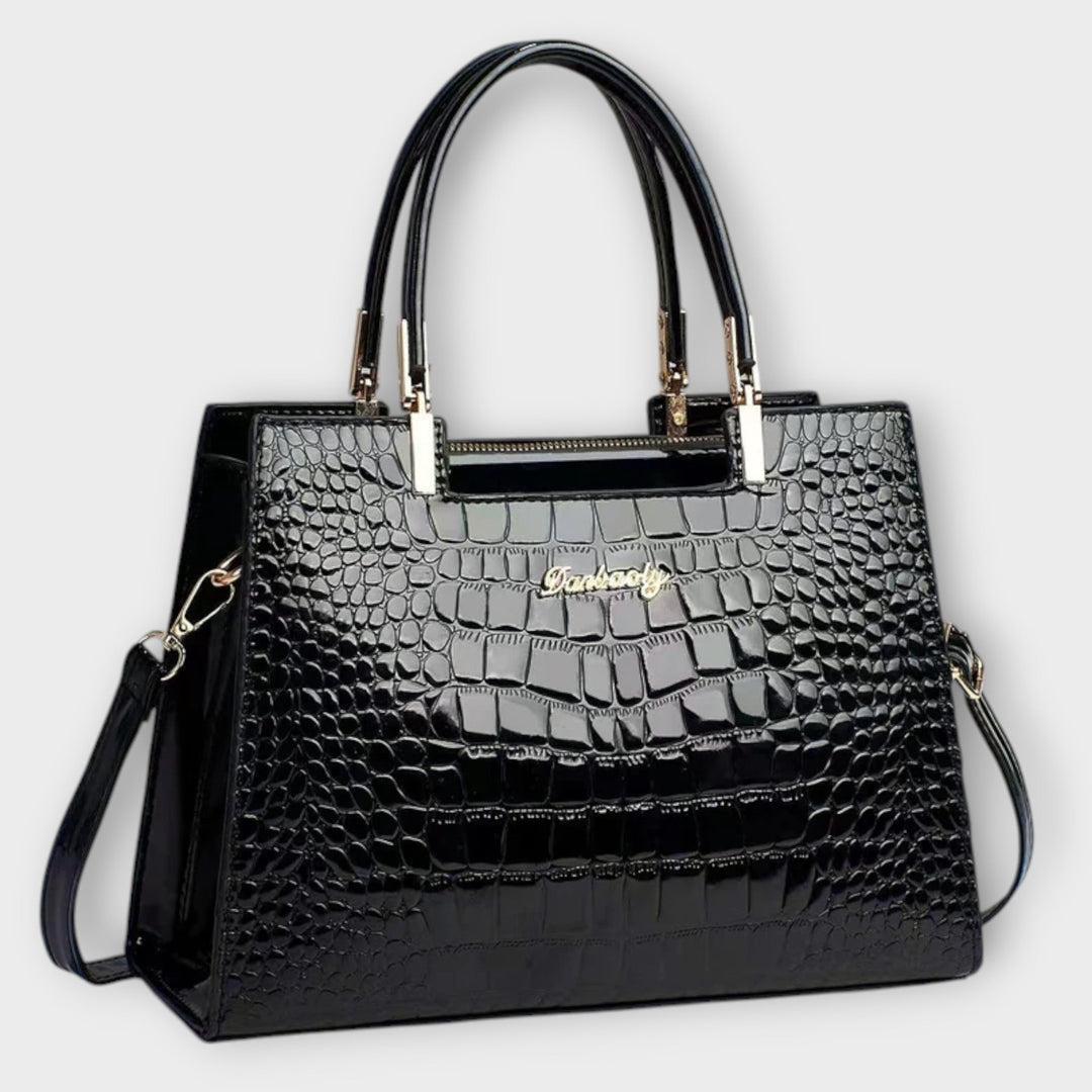 Skinnende Håndlavet Croco Taske
