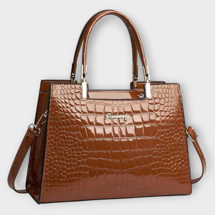 Skinnende Håndlavet Croco Taske