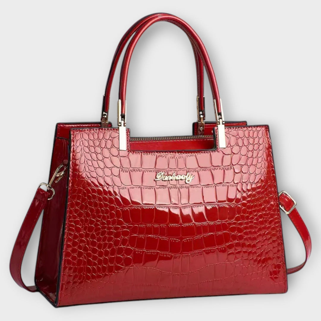 Skinnende Håndlavet Croco Taske