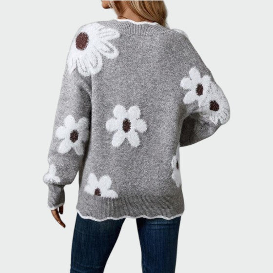 Alma – Bluză elegantă cu decolteu în V și model floral