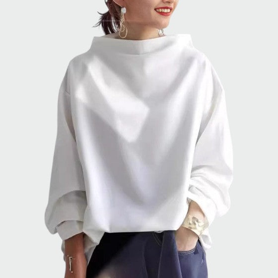 Alma - Top casual cu guler înalt