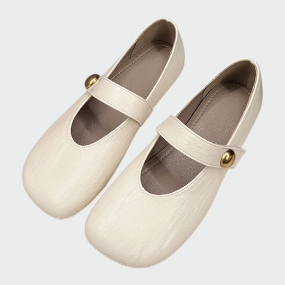 Alma – Pantofi Mary Jane cu vârf rotund și nasture