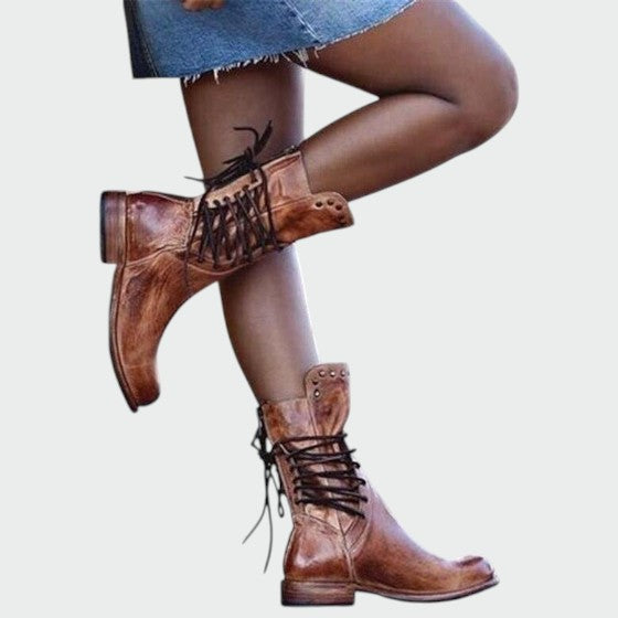 Alma – Botine vintage cu șireturi