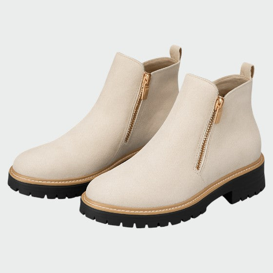 Alma – Botine dama cu vârf rotund și fermoar lateral