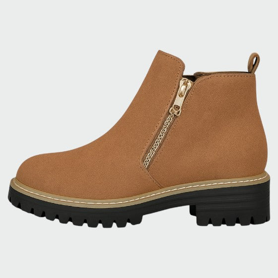Alma – Botine dama cu vârf rotund și fermoar lateral