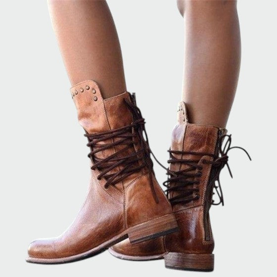 Alma – Botine vintage cu șireturi