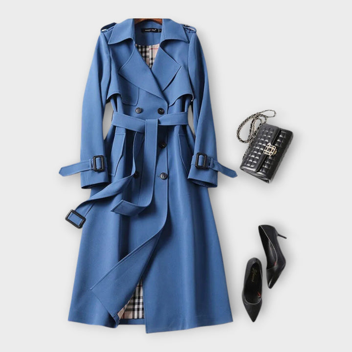Trench Coat Lung Clasic cu Curea