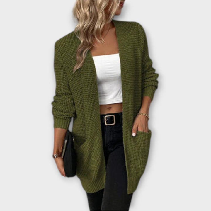 Nansy - cardigan tricotat lejer cu buzunare