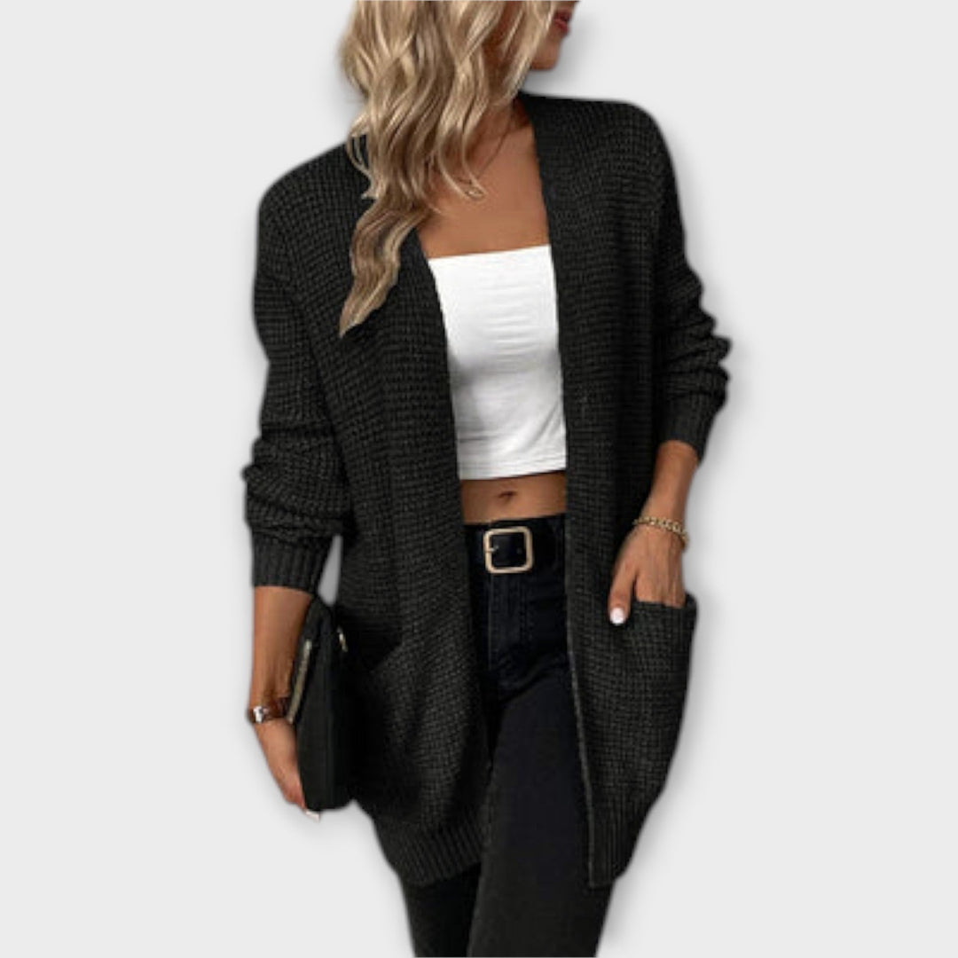 Nansy - cardigan tricotat lejer cu buzunare