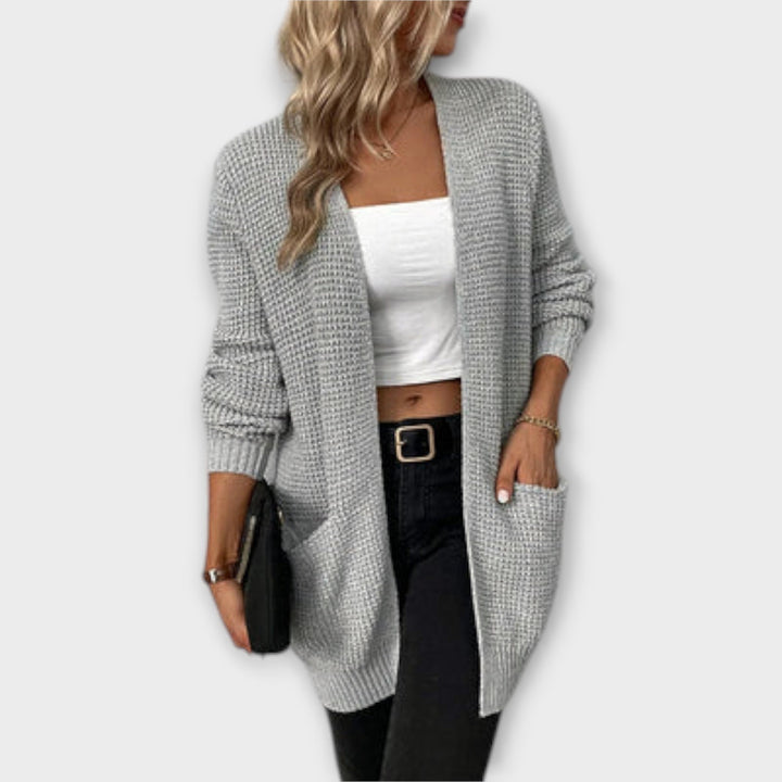 Nansy - cardigan tricotat lejer cu buzunare