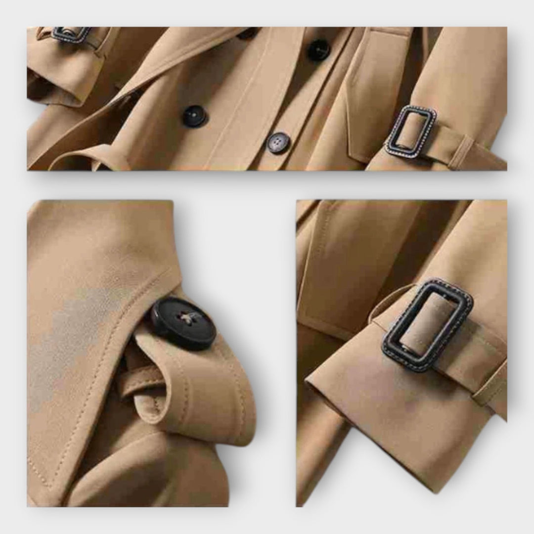 Trench Coat Lung Clasic cu Curea