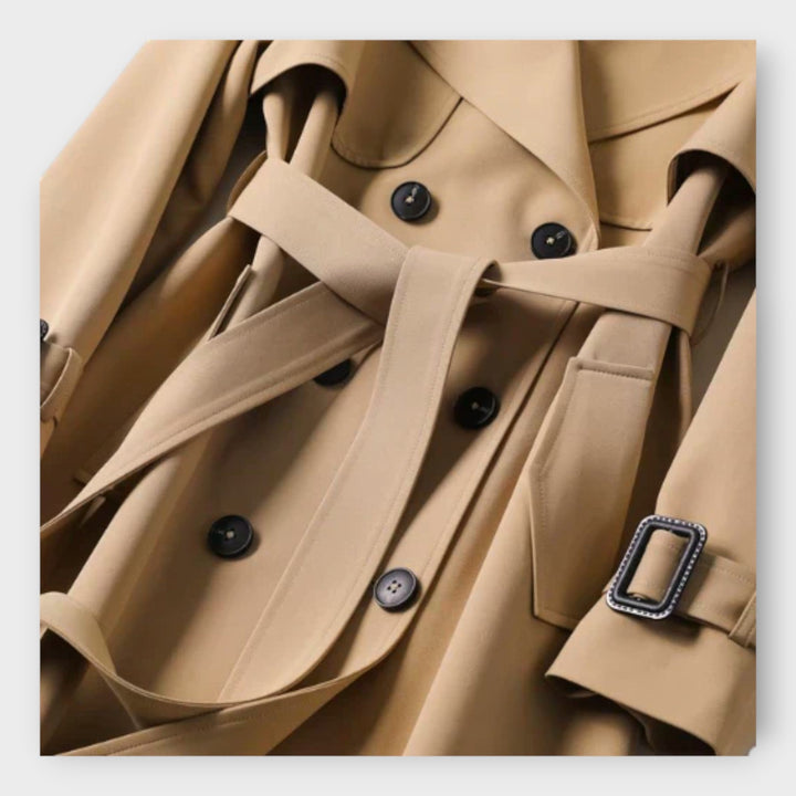 Trench Coat Lung Clasic cu Curea