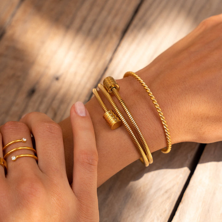 Twister Guld Armbånd