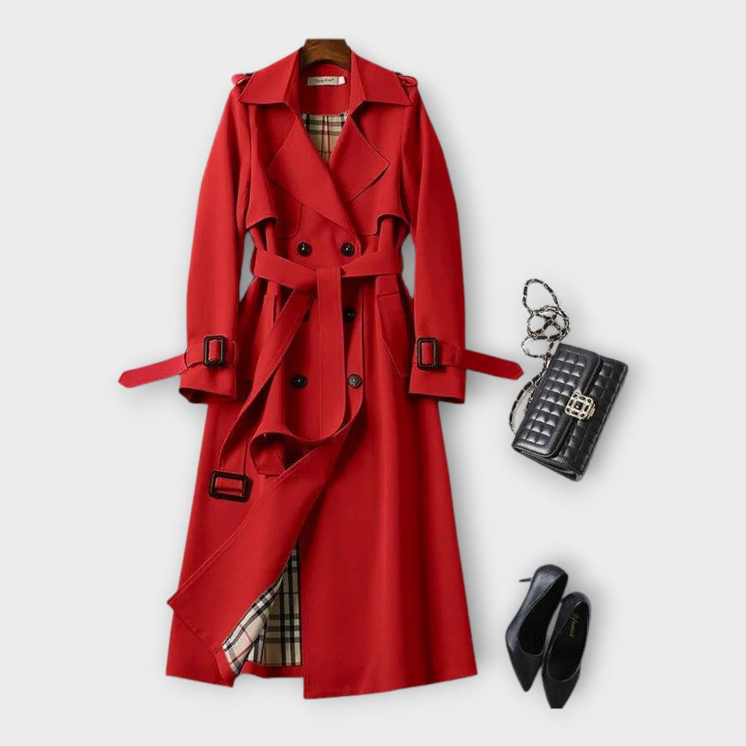 Trench Coat Lung Clasic cu Curea